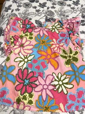 Grateful Threads Bright Pink Floral Cotton Dress Shirt